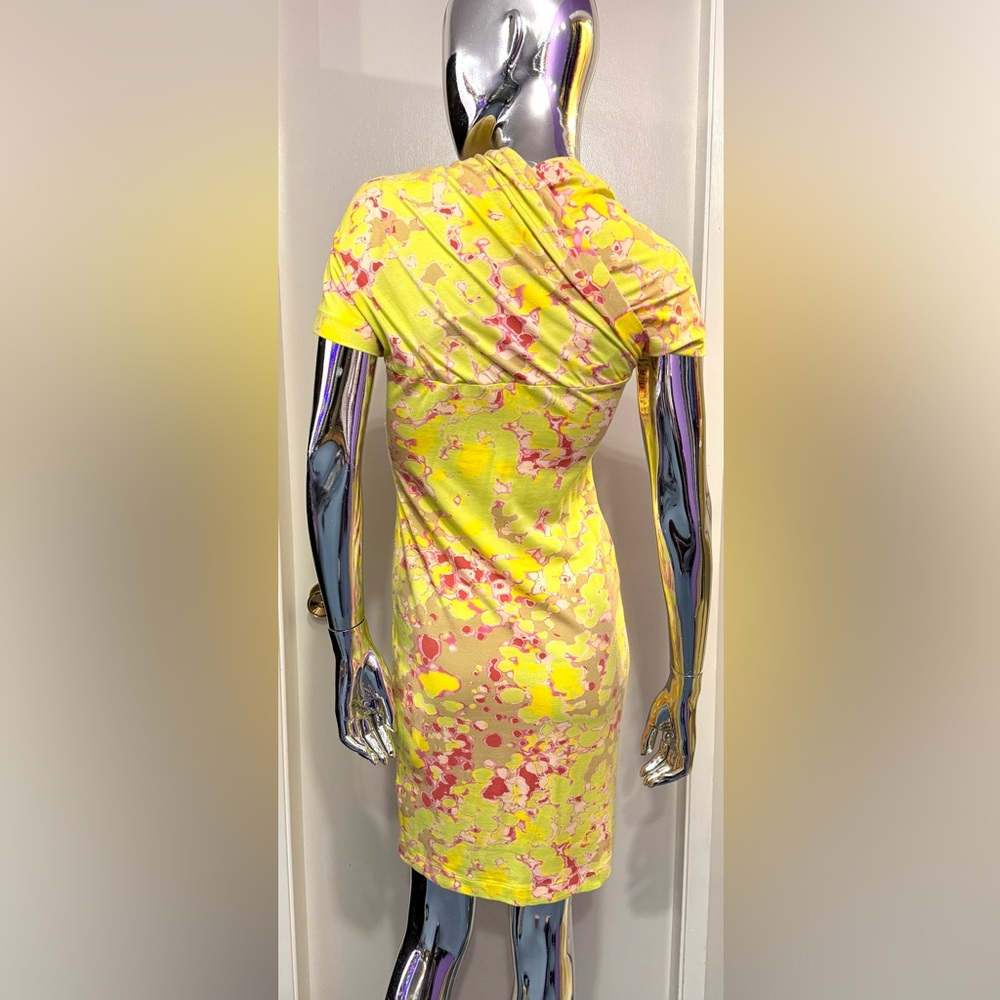 🏖️Summer Sale: Carven Yellow + Pink Dress w/Multi-coloured accents - Picture 3 of 5